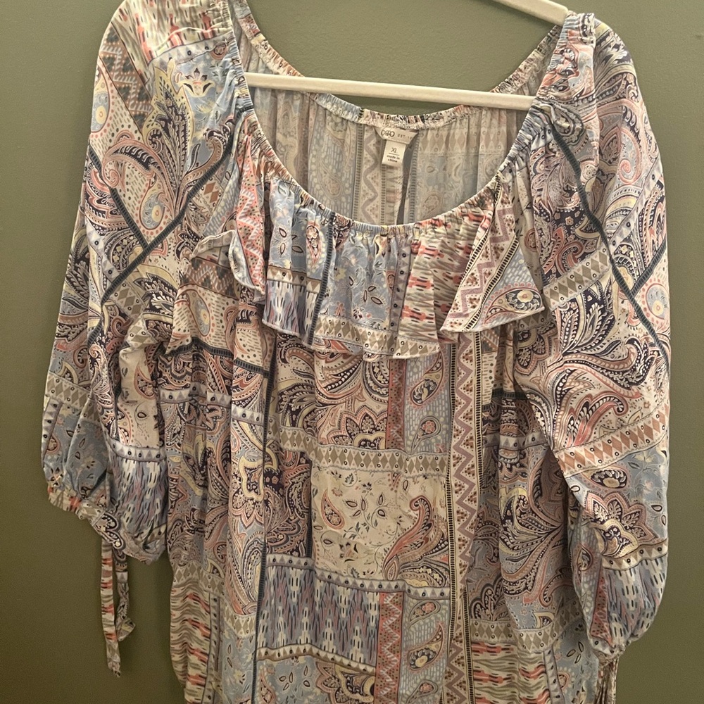 Cato Multicolor Paisley Blouse
